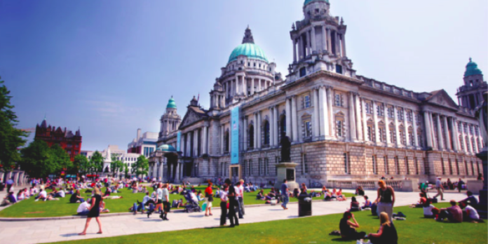 Scenic view of Belfast featuring historic architecture, cultural landmarks, and a vibrant city atmosphere