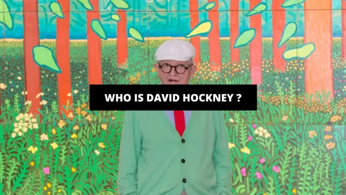 David Hockney creating artwork as one of the most influential contemporary artists of the modern era
